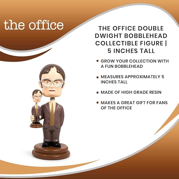 Surreal Entertainment The Office Double Dwight Resin Bobblehead | Collectible Action Figure Statue, Desk Toy Accessories | Novelty Gifts for Home Office Decor | 5 Inches Tall