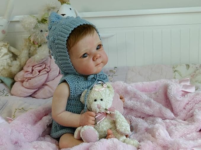 Anano Reborn Baby Dolls Silicone Full Body Girl 18 Inch Realistic Baby Doll Lifelike, Full Silicone Babys Doll Newborn Girl, Real Life Reborn Dolls Washable