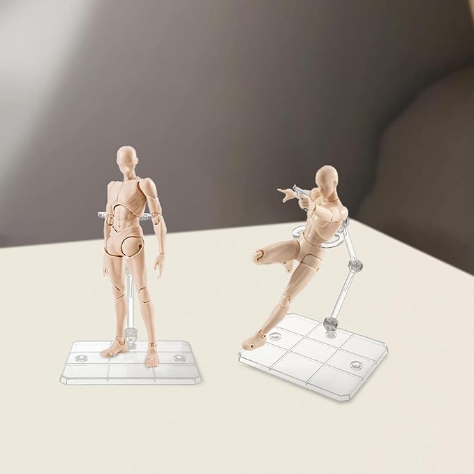 20 Pack Small Action Figure Stand, Action Figure Display Holder Stand Base, Doll Model Support Stand with 2 Transparent Screwdriver, Compatible with HG RG SD SHF Gundam