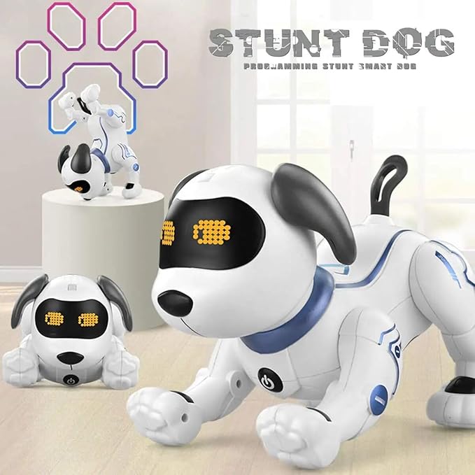 SmartyPup Intelligent Robot Dog Toy – Interactive Smart Pet with Voice Control, Gesture Sensors, Tricks, Programmable Moves & LED Expressions – Educational AI Puppy Toy for Kids Ages 3–12