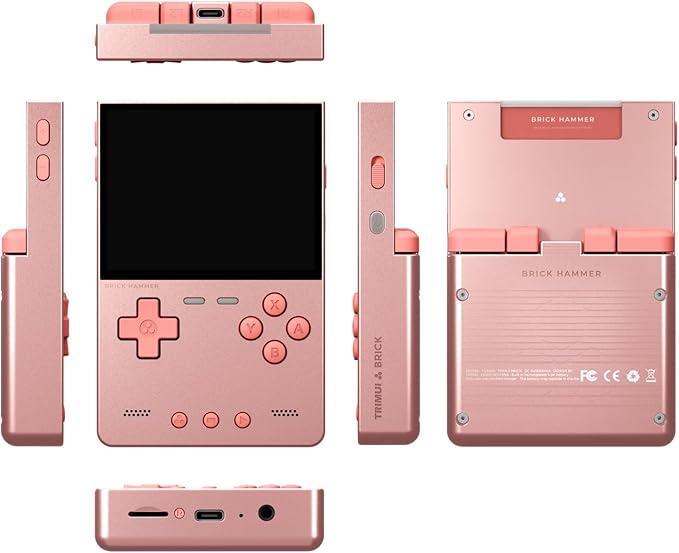 TRIMUI Brick Hammer Retro Handheld Game Console – Metal CNC Aluminum Alloy Body, 3.2" IPS Screen, 8GB Storage, Expandable to 1TB, Built-in 3000mAh Battery (Green-No Card)