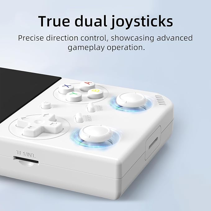 RG35XX Pro Retro Handheld Game Console 3.5-inch IPS Screen 64GB Card RG35XX Pro Linux OS Player 3200mAh Battery Compatible with Bluetooth WiFi RG35XXPro White