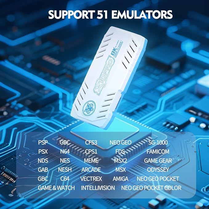 X10 PRO Retro Game Stick with 50000+ Games, 4K HDMI HD Plug and Play Game Stick with 2 Controllers, Support 50+ Simulators, 2 Player Battle (Style 1)