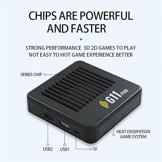 All8bit, All 8 Bit G11 Pro, All 8 Bit Console G11 Pro, 100,000 Games, [4K + 256GB] with 2.4G Wireless Dual Controllers, Portable Plug, Play Gaming Console (256GB)