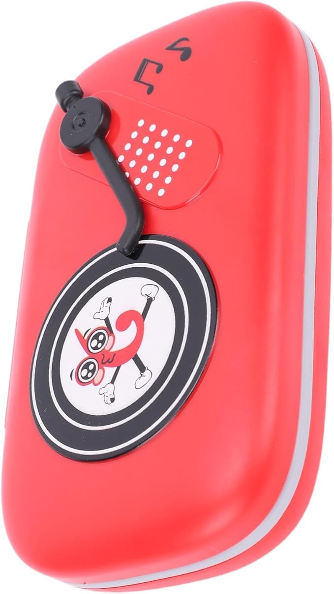 Music Rhythm Game Machine, Battery Operated 6 Levels Electronic Reaction Button Game, Handheld Puzzle with Music and Light for Children 3 to 16 Years Old (Red)