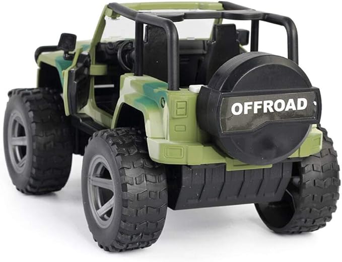 Car Toy 1:16 Off-Road Military Fighter Friction Powered Toy Vehicle with Fun Lights and Sounds