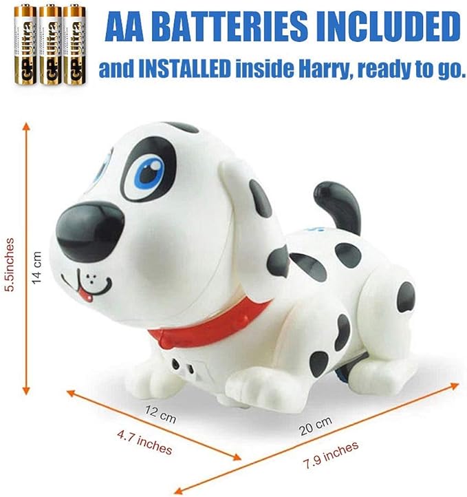 WEofferwhatYOUwant Robot Dog – Electronic Spanish Harry Puppy – Bilingual Interactive Pet Dog Toy for Toddlers – Walks, Barks, Sings, Talks in Spanish – Touch Sensors, Bump n Go, Musical Toy, Ages 2+