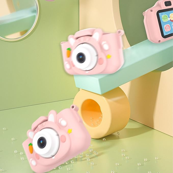 Children Game Camera, AI Face Recognition Comfortable Feel 1 Click Recording 2in Screen Automatic Birthday Gift Camera for Festival ()