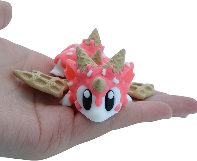 3D Printed Dragon Figurine, Decorative Collectible (Pink 3 Dragons and 1 Egg)