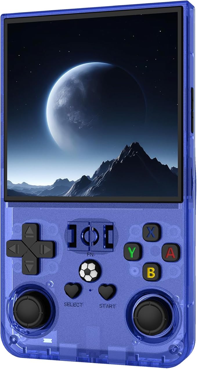 R36MAX Retro Handheld Games Console, Retro Game Console with 4.0 inch IPS HD Screen, Video Game Consoles with 64GB Memory, Portable Gaming Player for Travel, Gift for Teen or Partner, Blue