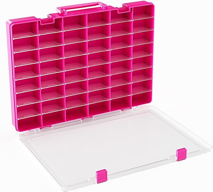 Mini Toy Organizer Box – 48 Compartment Storage Case for Mini Brands, LOL Dolls, Shopkins & Calico Critters – Kids Collectible Container for Small Toys