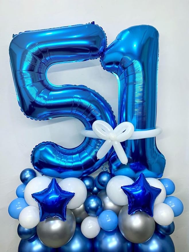 40 Number Balloons, 40 Inch Dark Blue 40th Birthday Decoration for Women & Men, Large Foil Party Decorations for Engagement Celebration Memorial Day's Supplies