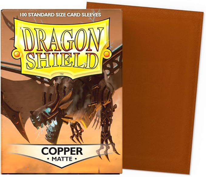 Dragon Shield | Standard Size Card Matte Sleeves | 100 CT - Smooth & Tough Premium TCG Sleeves | Compatible with Pokemon, Flesh & Blood, One Piece & Magic The Gathering | Copper