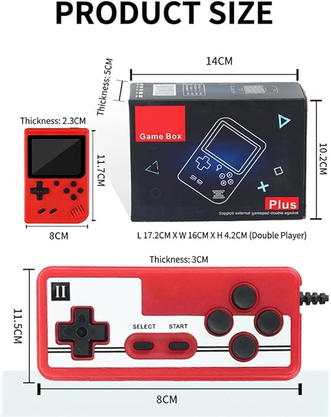 Retro Handheld Game Console with Built-in 400 Video Games, Portable Emulator with 3.0" HD Screen & Rechargeable Battery, Supports TV Connection & 2 Players for Kits (White)