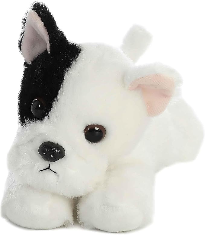 Aurora® Adorable Mini Flopsie™ French Bulldog Pup Stuffed Animal - Mini Companions Ready for Playful Adventures - for Kids All Ages, Toddlers, Adults, and Families - White 8 Inches