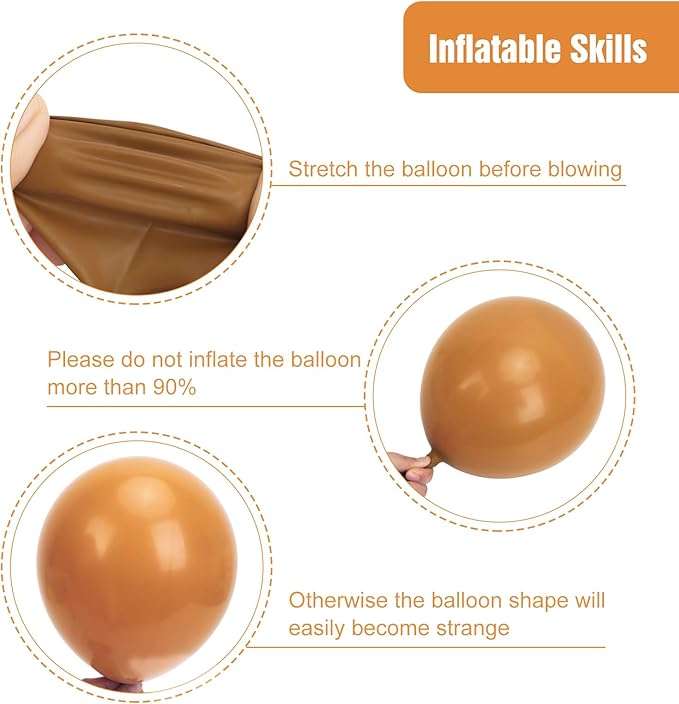 RUBFAC Tan Balloons 129pcs Different Sizes Pack of 18 12 10 5 Inch, Latex Boho Neutral Light Brown Coffee Balloon Garland Arch Kit for Wedding Baby Shower Jungle Safari Fall Birthday Bear Themed Party