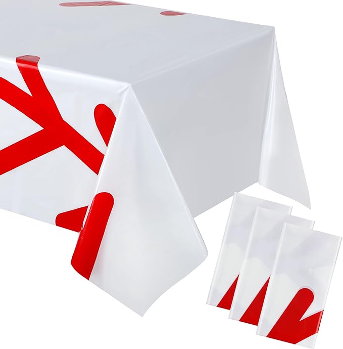 Oudain 6 Pcs Plastic Baseball Tablecloths 87 x 51'' Disposable Table Covers Rectangle Baseball Table Cloths for Birthday Parties Sport Themed Party Decorations