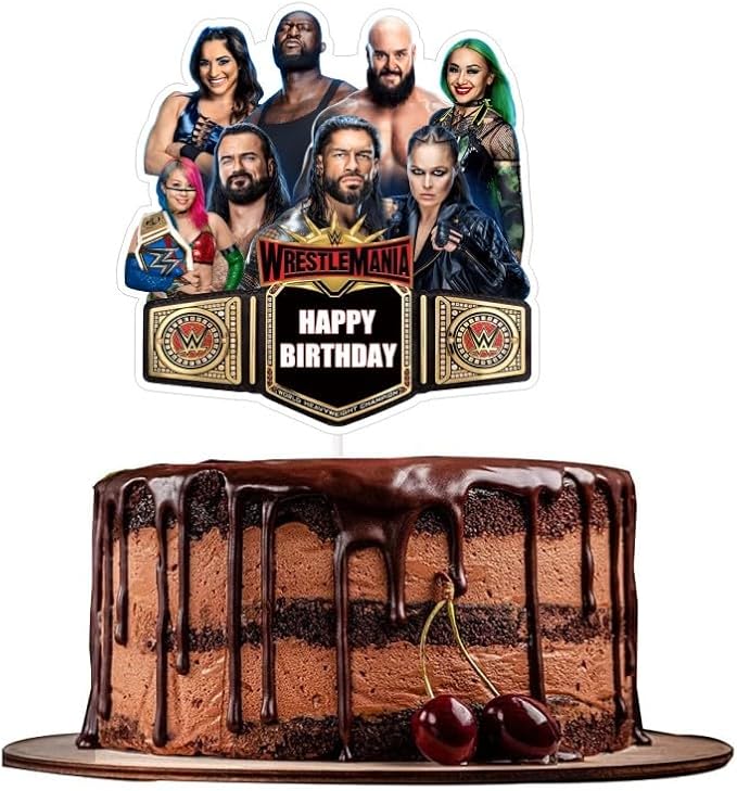 25 Pcs Wresting Cake Topper and Cupcake Toppers Set Birthday Party Supplies for Wresting Themed Birthday Decorations