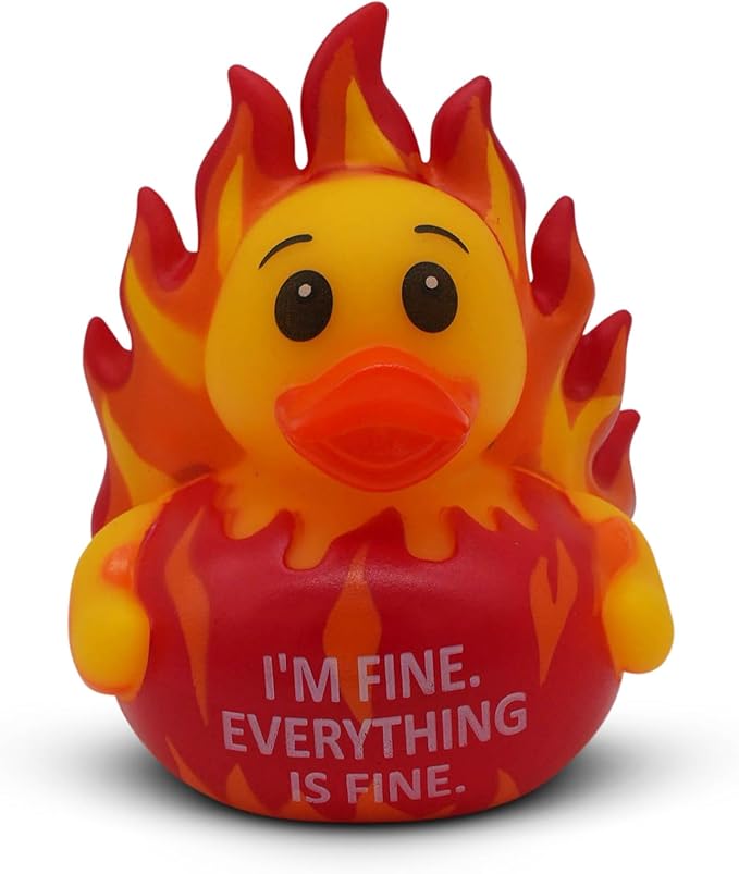 Funny Rubber Duck – Hilarious Decorative Duck for Bathroom, Desk, or Gag Gift – Quirky Collectible with Sarcastic Quote – Great Gift for Adults, Coworkers, or Friends-I'm Fine