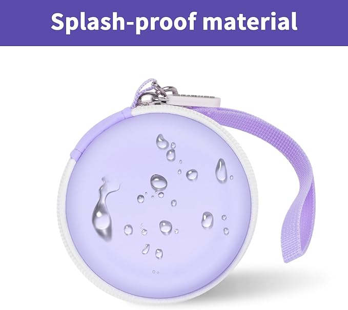 casmilee Toy Case for Punirunes/for Tamagotchi Interactive Digital Pet, Kids Virtual Electronic Pets Holder with Partition to Protect Screen & Mesh Pocket for Small Accessories- Box Only (Purple)