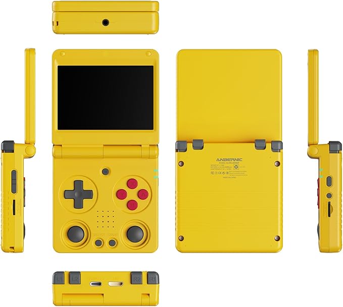 RG34XXSP Retro Handheld Game Console RG34XX SP Retro Gaming Console with 64G Preloaded 5000+ Games,3300 mAh Battey, Portable Pocket Arcade Support 30+ Simulators 5G WiFi Bluetooth HD Yellow