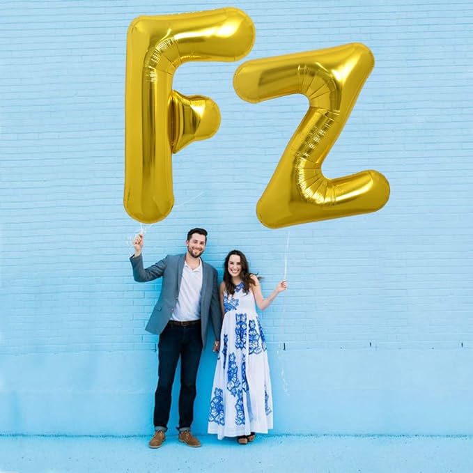 TONIFUL 40 Inch Large Gold Letter Z Balloons, Helium-Filled Foil Mylar Big Balloons for Birthday Party Anniversary Decorations