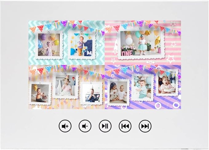 Personalized Video Greeting Card for Infant Birthday – Add Photos for Custom Animation – Heartwarming Baby Gift – 7” LCD Display, 256MB Memory, Rechargeable Battery, Ready for Instant Play