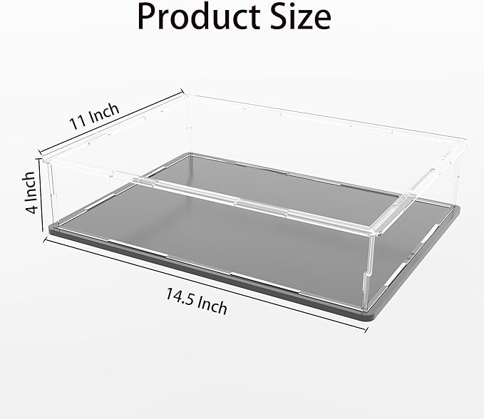Acrylic Display Case for Large Books, Clear Flat Acrylic Box for Displaying Books, Medals, Stamps, Collectibles and Cards