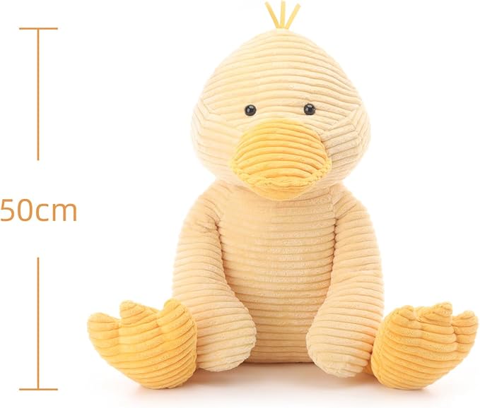 Apricot Lamb Corduroy Duck Stuffed Animals for Kids, Soft Cute Plush Toys for Baby Girl and Boy, 19.7 Inches
