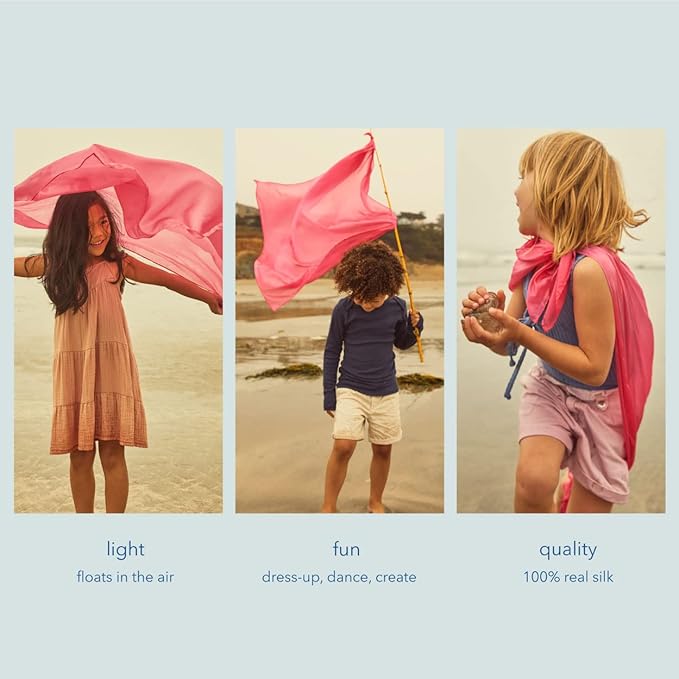 Sarah's Silks Playsilk - 100% Real Silk, Hand Dyed, Bright Colored Play Scarves | Montessori and Waldorf Toys for Dress up, Imaginative, and Pretend Play (35" x 35")