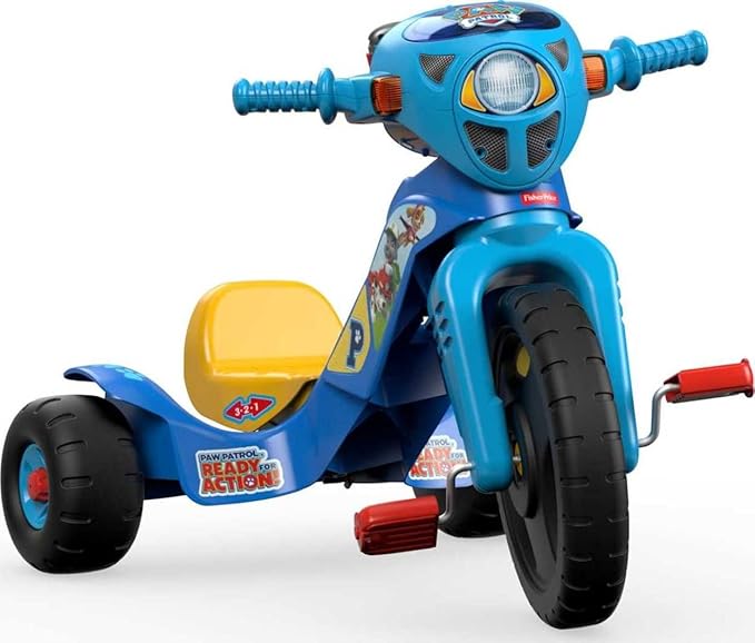 Fisher-Price Toddler Tricycle Nickelodeon PAW Patrol Lights & Sounds Trike, Toy Bike with Handlebar Grips & Storage for Outdoor Play Kids Ages 2+ Years
