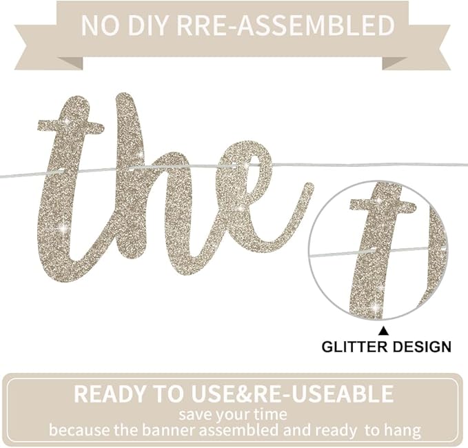 BEISHIDA Glitter Champagne The Beginning of A New Chapter Banner, Farewell party decorations,Graduation Sign 2026 Banner,Happy retirement Supplies,Going away party Sign Garland,Graduation banner