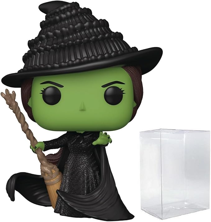 POP Movies: Wicked - Elphaba Funko Vinyl Figure (Bundled with Compatible Box Protector Case), Multicolor, 3.75 inches