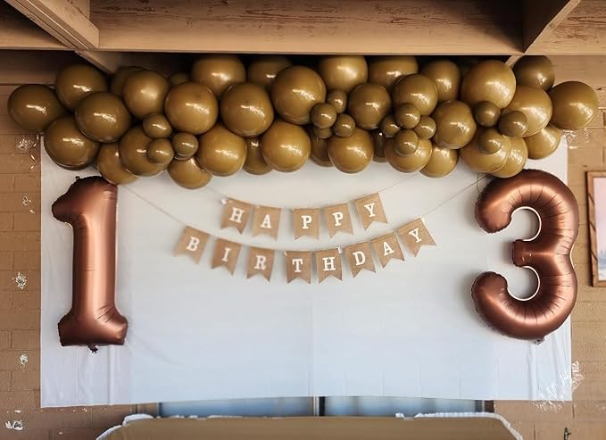 Number 6 Balloon 40 Inch, 6 7 Six Seven Birthday Decorations, 6th Birthday Balloon for Men Women, Coffee Brown 16 60 61 65 Numbers Balloons Graduations Anniversary Supplies