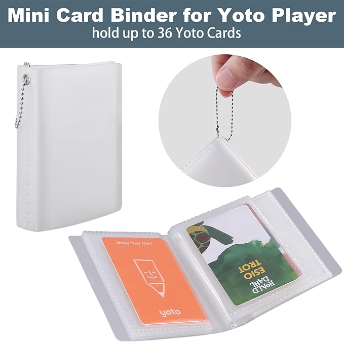 co2CREA Hard Case Compatible with Yoto Mini 2024 Edition Kids Audio Music Player Children Speaker Plays Audiobook Cards Radio and Card Holder Hold up to Yoto 36 Cards, Light Blue Case
