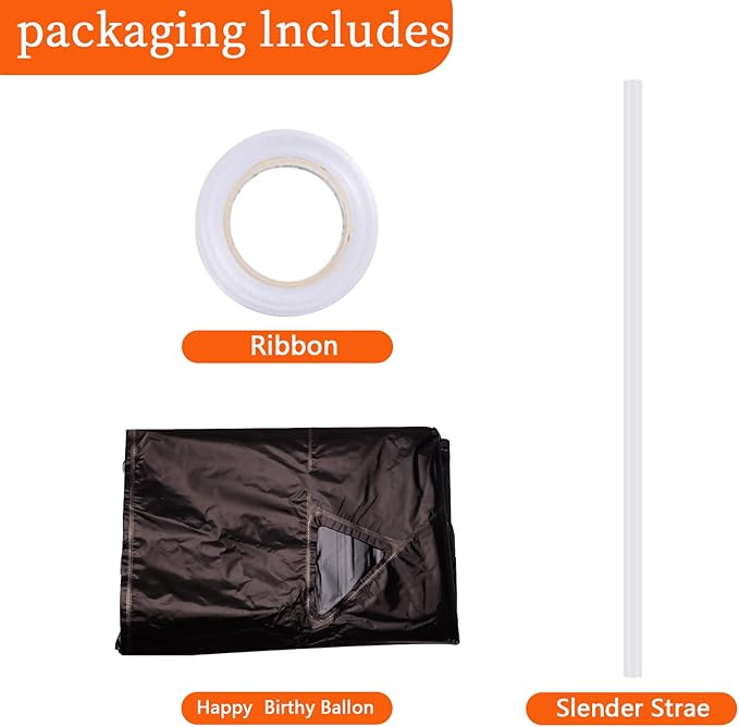Black Happy Birthday Balloons Banner, 16 Inch Mylar Foil Letters Happy Birthday Sign Bunting Inflatable Reusable 3D Hanging Letter Kit Set for Girls Boys Kids Adults Birthday Decorations