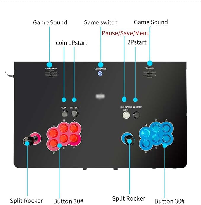 23000 in 1 Portable 3D Arcade Game Console 27-inch HD Screen Dual Players Pandoras Box RK3288 Retro Video Game Machine Metal Box Search/Hide/Save/Load/Pause Games