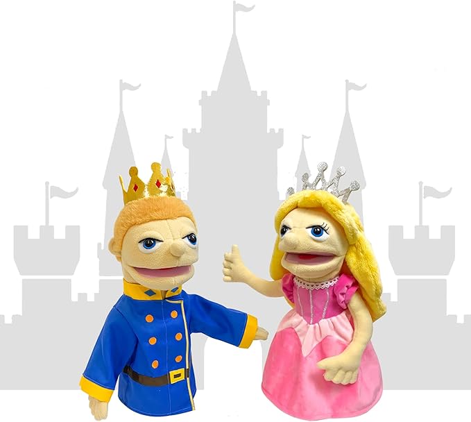 16" Puppets Entriloquist Puppet,Hand Puppets for Kids Plush Princess Puppe t for Adults with Removable Mouth Puppet for Kids Ages 4-8，Hand Puppet for Adults with Scalable Puppets Control Rod