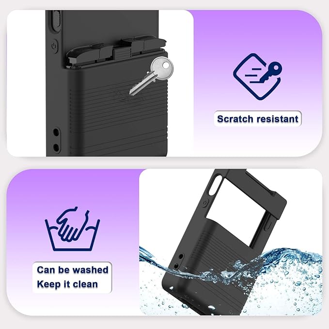 Silicone Case for Trimui Brick Retro Handheld Game Console, Soft Skin Cover for Trimui Brick Accessories, Anti-Scratch Washable TrimuiBrick with Lanyard (Black)