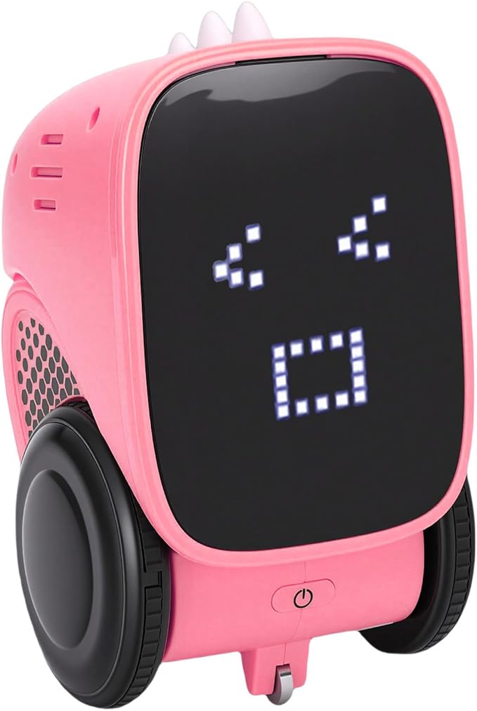 TOPINCN Smart Charging Robots for Kids, Interactive Smart Robotic with Touch Sensor for Boys Girls, Story Machine Remote Control Programming Toy for Early Education Learning (Pink)