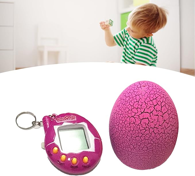 Interactive Digital Pet, Retro Virtual Electronic Pet Keychain Handheld Game Machine for Boys Girls (Pink