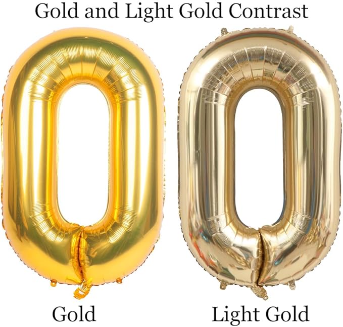 40 Inch Light Gold 80th Birthday Balloon,White Gold Giant 80 Foil Mylar Helium Large Number Balloon,Champagne Gold 80th Birthday Decorations for Women Men Anniversary Events Party Decor Supplies