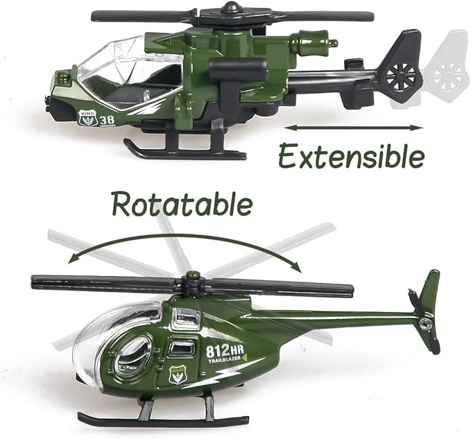 18 Pack Die-cast Military Vehicles Sets,6 Pack Assorted Alloy Metal Models Car Toys and 12 Pack Soldier Army Men, Mini Army Toy Tank,Panzer,Anti-Air Vehicle,Helicopter Playset for Kids Boys