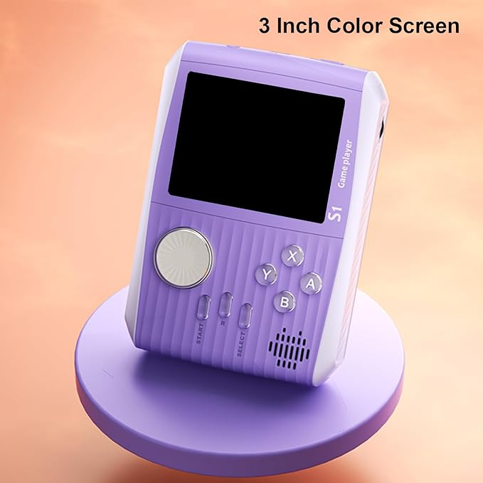 Retro Game Console Handheld, Mini Handheld Game Console for Kids with 666 Classic Retro Games, 1020mAh Rechargeable Battery, 3 Inch Screen Gameboy, Birthday for Boy Girl (Purple)