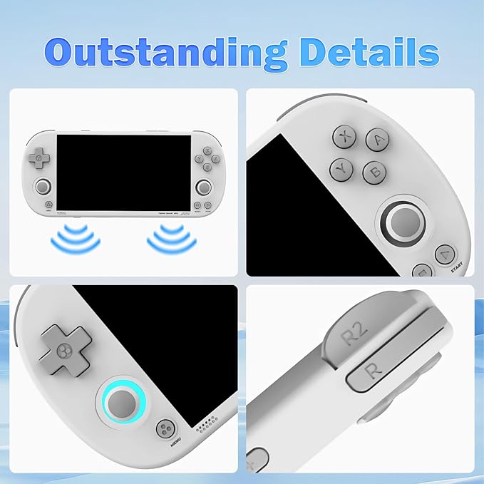Trimui Smart Pro Retro Handheld Gaming Console Video Gaming Console Trimui Smart Pro Retro Portable Game Console Emulator Dual Joystick Design 4.96 inch 720x1280 IPS Screen 5000mAh 64G TF Card White
