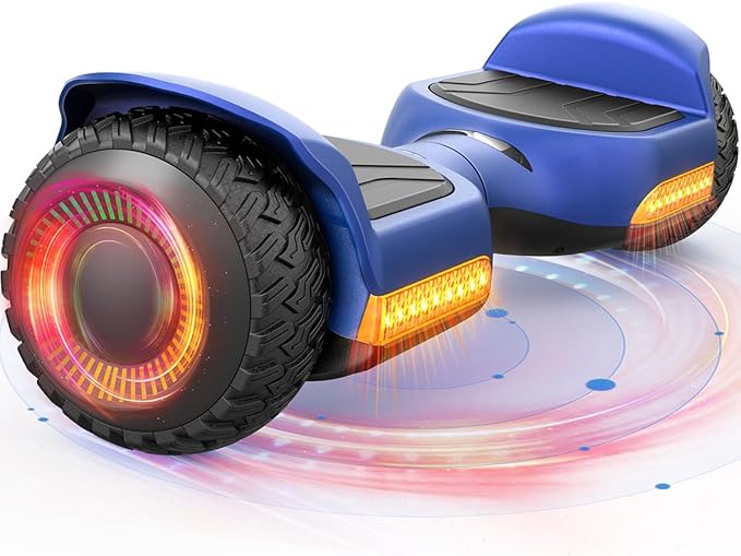 Gyroor Self Balancing Scooter New G13 All Terrain Balancing Scooter with LED Lights, Self Balancing Off Road with Bluetooth for Kids ages 6-12 and Adults-Blue