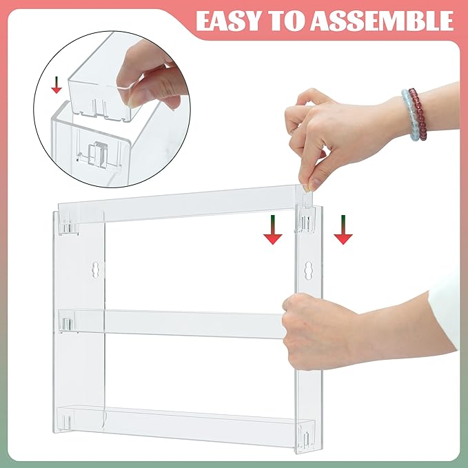 2 Pack Clear Display Case for Mini Action Storage,Wall Mounted Organizer for Mini Figures Holds 20-30 Mini Toys