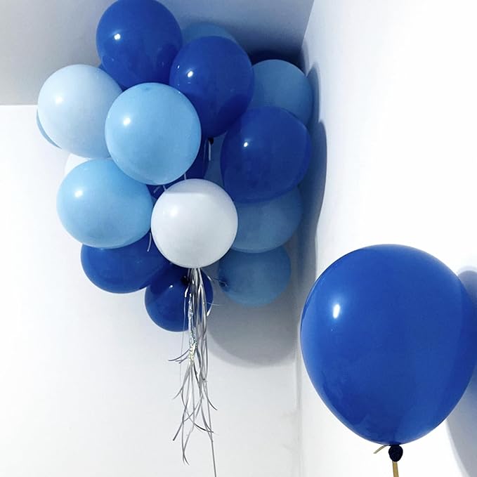 100 Pieces Blue UV Neon Glow in the Dark Balloons Neon Party Supplies Black Light Balloon for Hanukkah Glow Helium Fluorescent Latex Balloons for Birthday Party Decoration
