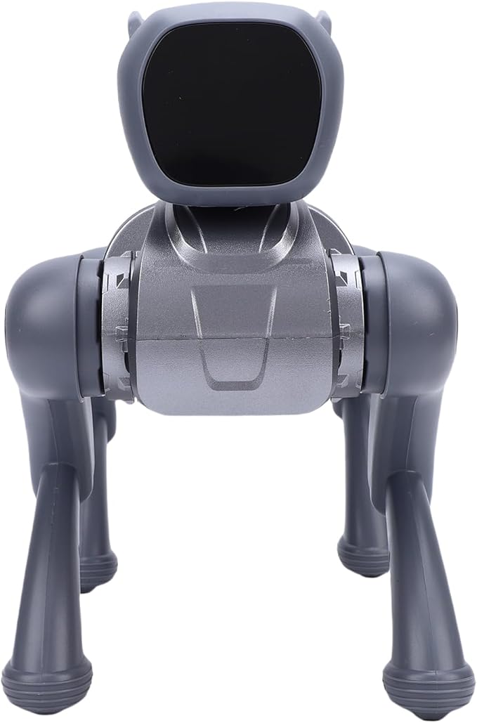 Drfeify AI Robot Dog, Programmable Interactive Robotic Pet with Voice Control, 2.4G Remote, App Control, Multiple Actions, for Kids Adults Coding Entertainment (Gray)