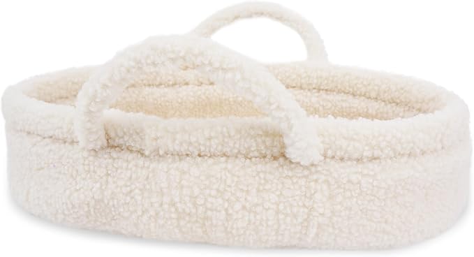 June Garden Cozy Dream Doll Bassinet - Baby Doll Portable Carrier - Fits for American Girl Dolls or Teddy Bears up to 14" - Cream White